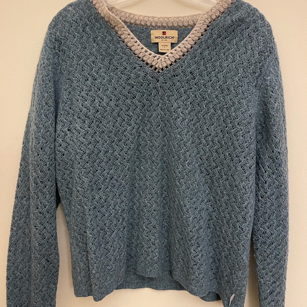 Woolrich green lambs wool knit sweater Size Large